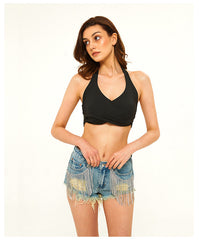 TITANIA LINSLEY TEARDROP FRINGE DENIM SHORT