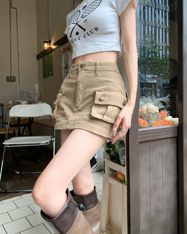 Gene Utilitarian Mini Skirt