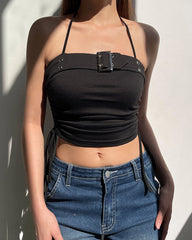 Leilani Halter Tie Belt Top