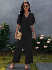 Tie Waist Solid Jumpsuit