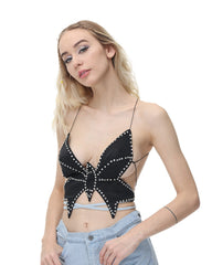 Black Diadem Butterfly Top