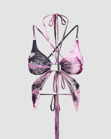 Watermarbled Butterfly Halter Top