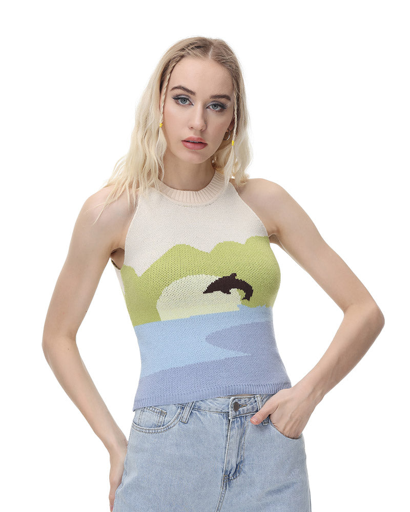 Whale of a Time Knit Top