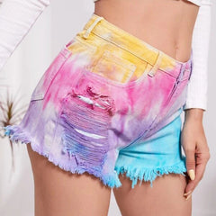 TITANIA TIE DYE FIREWORK DENIM SHORT