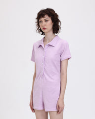 Lavender Town Collared Jumpsuit