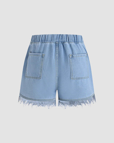 Relaxed Pocket Definition Denim Shorts