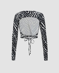 Sultry Zebra Backless Top