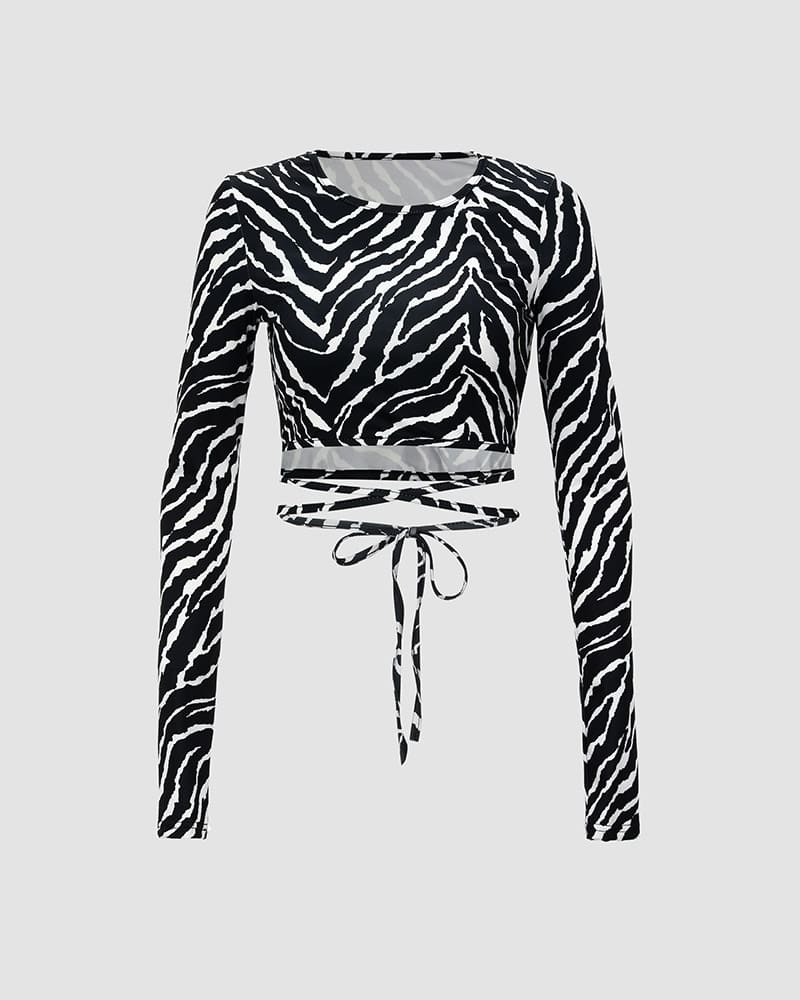 Sultry Zebra Backless Top