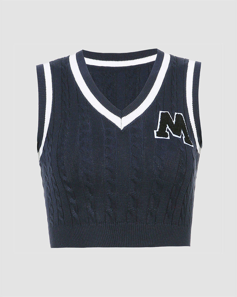 M for Money Cropped Sweater Vest