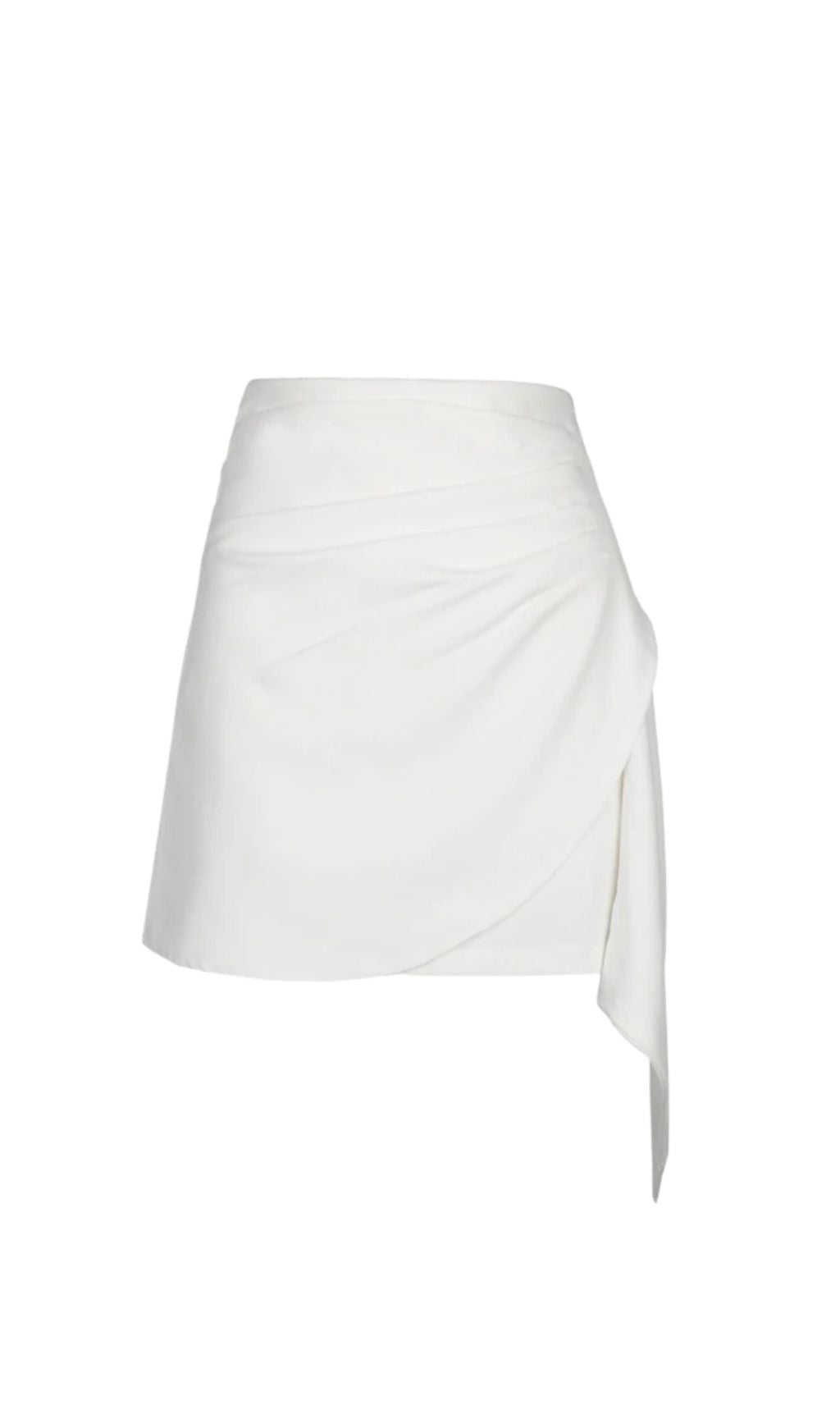 WHITE IRREGULAR SIDE SKIRT