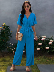 Tie Waist Solid Jumpsuit