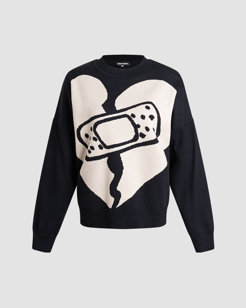 Bandaged Heart Oversized Jumper