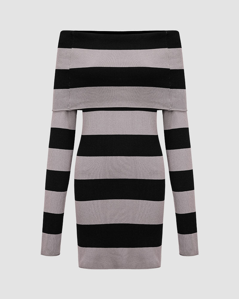 Balboa Off Shoulder Striped Dress