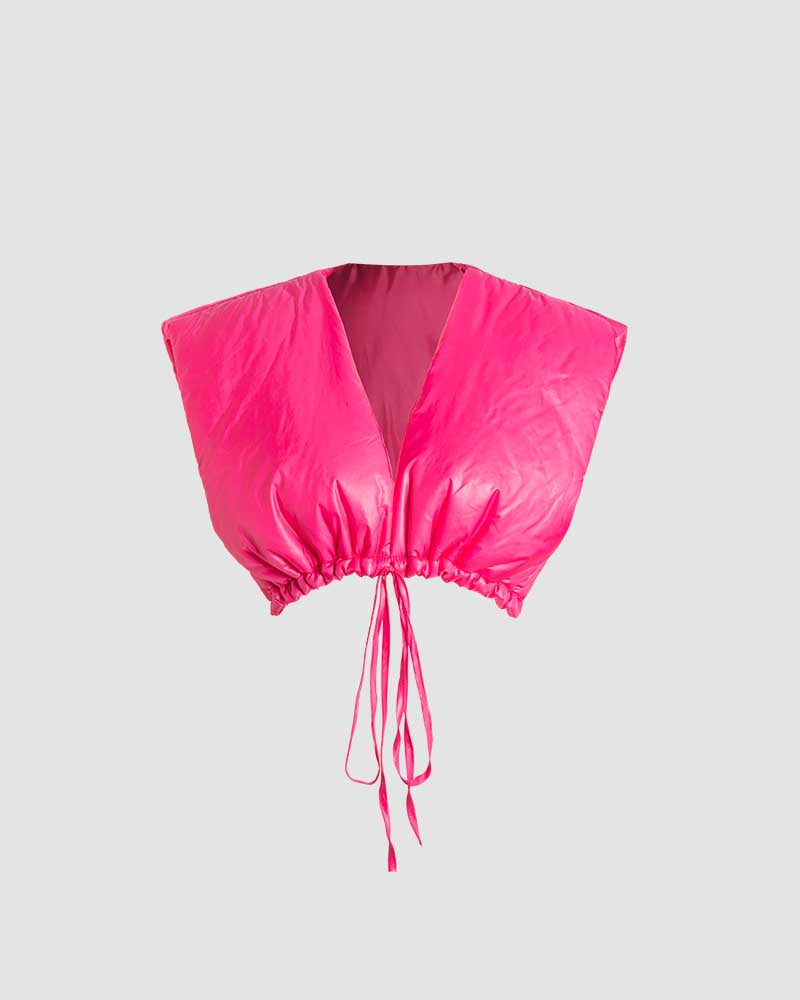 United Neon Cropped Puffer Vest