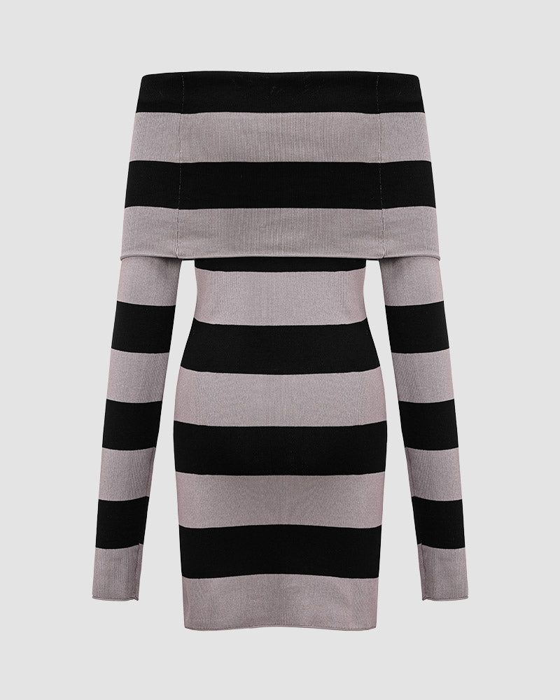 Balboa Off Shoulder Striped Dress