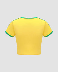 Brasil Cropped Raglan Sports Top