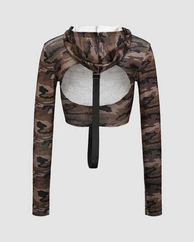 Wilderness Beck Camo Cropped Hoodie
