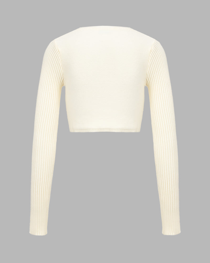 Stellar High Cable Knit Cropped Jumper