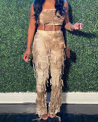 Burning Fringe Coord Trouser Set