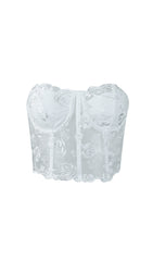 WHITE FLORAL LACE CORSET TOP