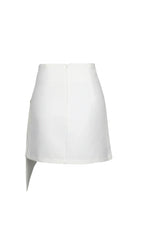 WHITE IRREGULAR SIDE SKIRT