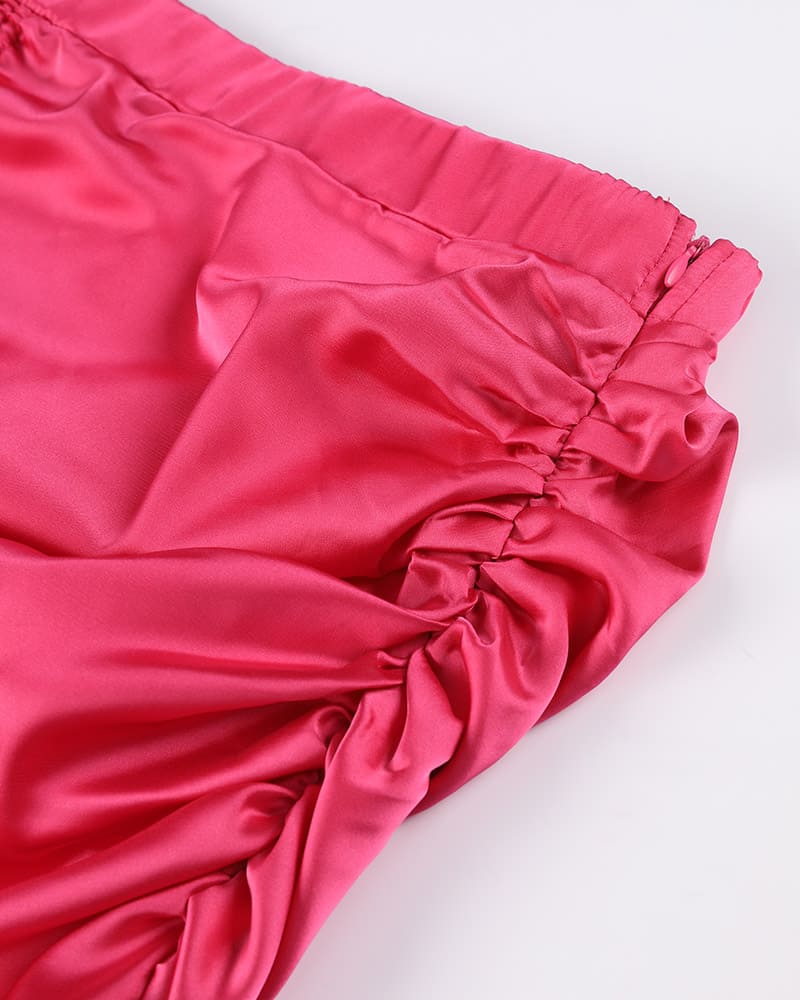 Flirty Ruched Slit Skirt