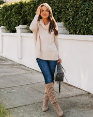 The More The Merrier Cowl Neck Knit Sweater - Oatmeal