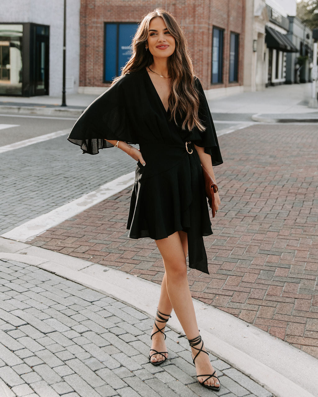 Trending Ruffle Wrap Romper - Black