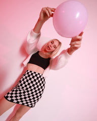 Checkerboard Pencil Skirt