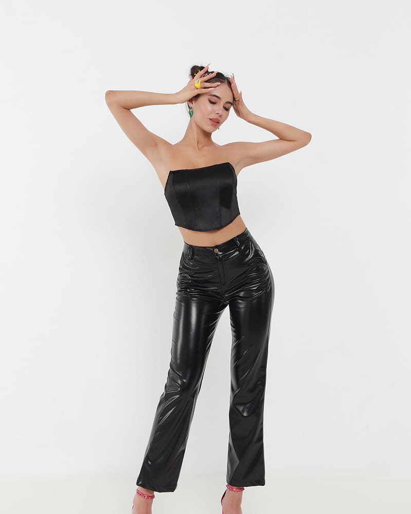 Faux Leather Big City Trousers