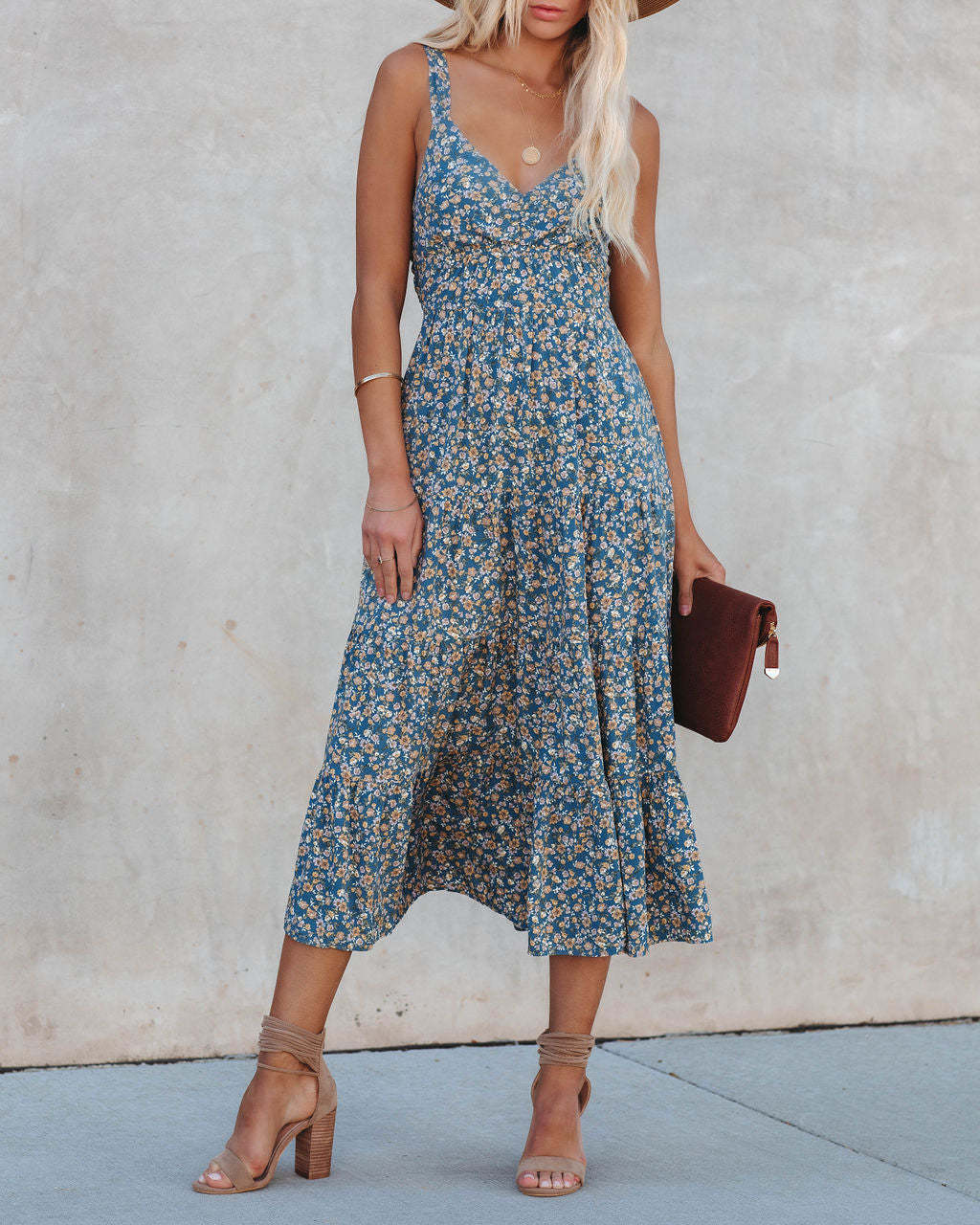 Time Spent Lace Up Paisley Maxi Dress