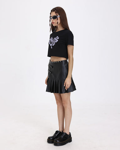 Pleated Bad Schoolgirl Belted Mini Skirt