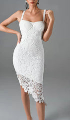 WHITE LACE SHEATH DRESS