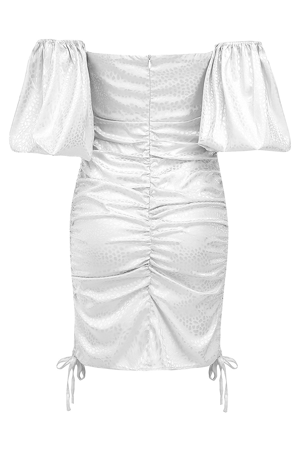 White Off-Shoulder Key Hole Dress