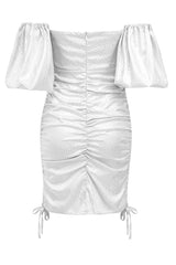 White Off-Shoulder Key Hole Dress – Baly Shop