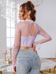 Boning Pads Cutout Lace Corset Top