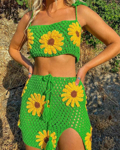 Sunflowers In The Garden Crochet Coord Set