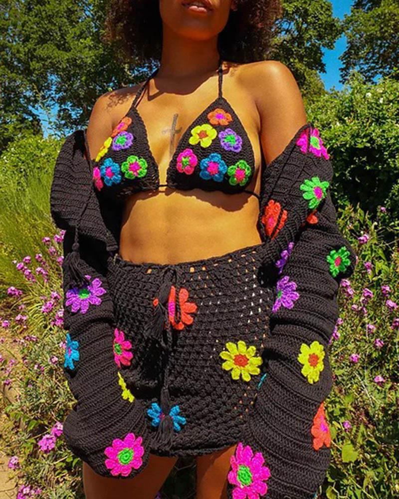 Blossoms In The Dark Crochet Coord Set