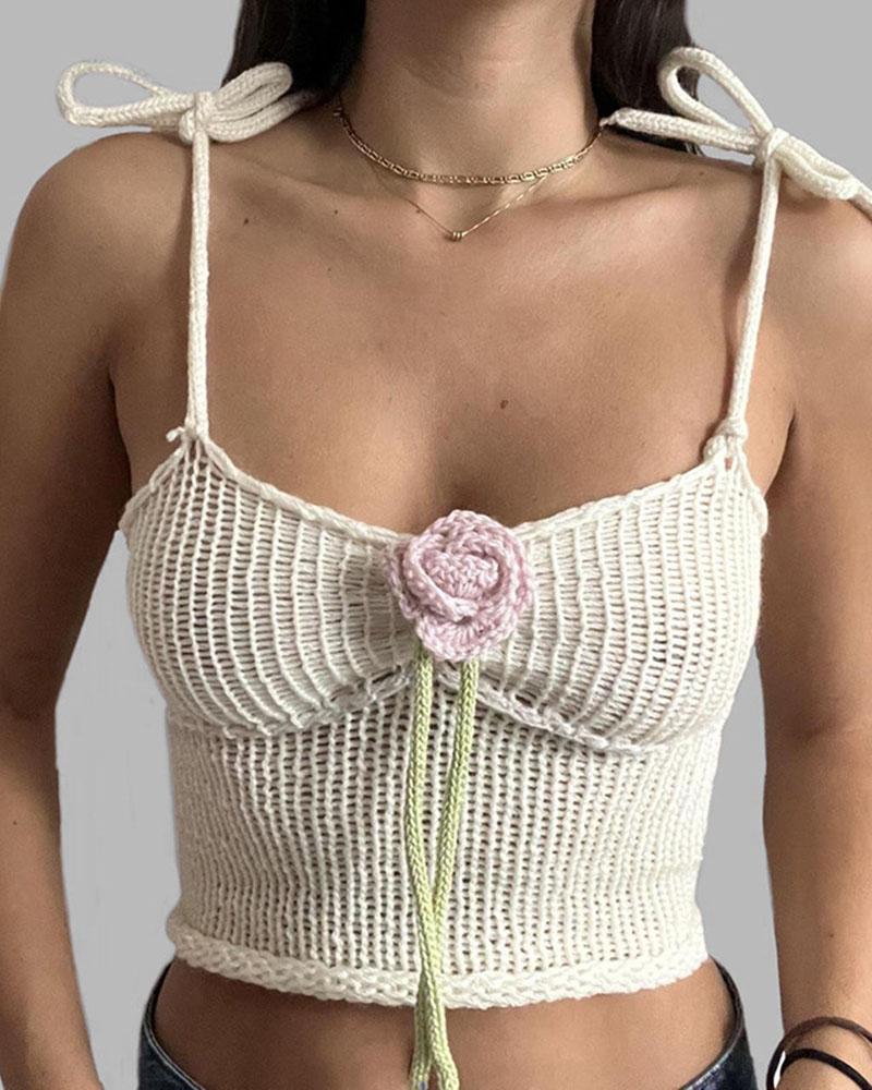 Rosebud Crochet Cami Top