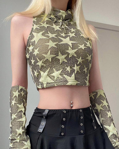 Starry Arrats Cropped Top with Gloves