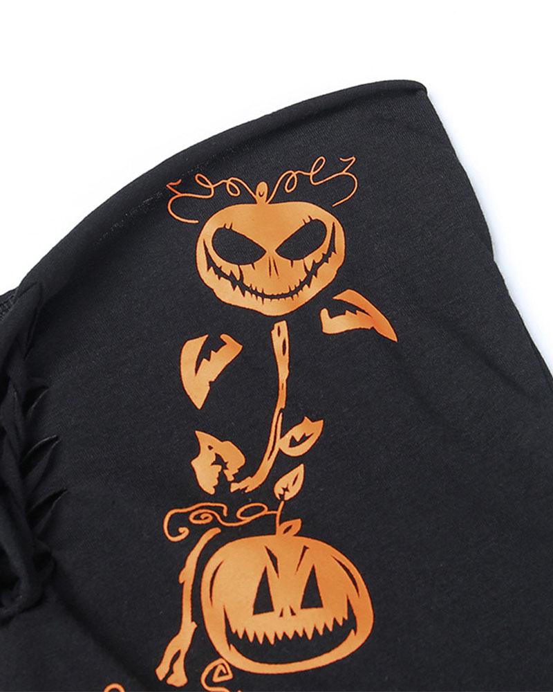 Pumpkin Spooks Graphic Tube Top
