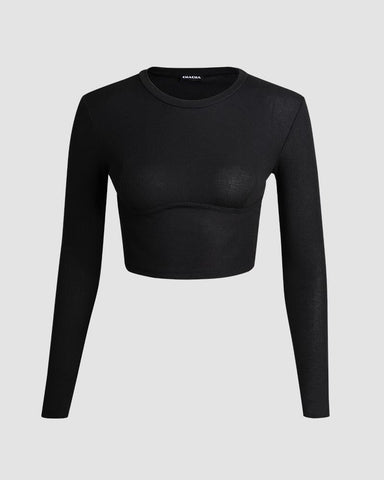 Essential Cropped Long Sleeve Top