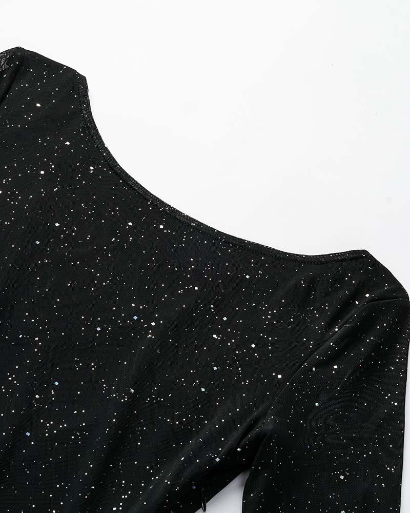 Diva Bejeweled Skater Bodycon Dress