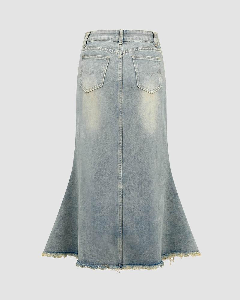 Sageborn Maxi Denim Skirt