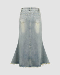 Sageborn Maxi Denim Skirt