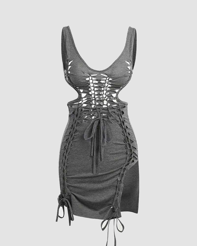 Shadowsoul Cut Out Asymmetrical Dress