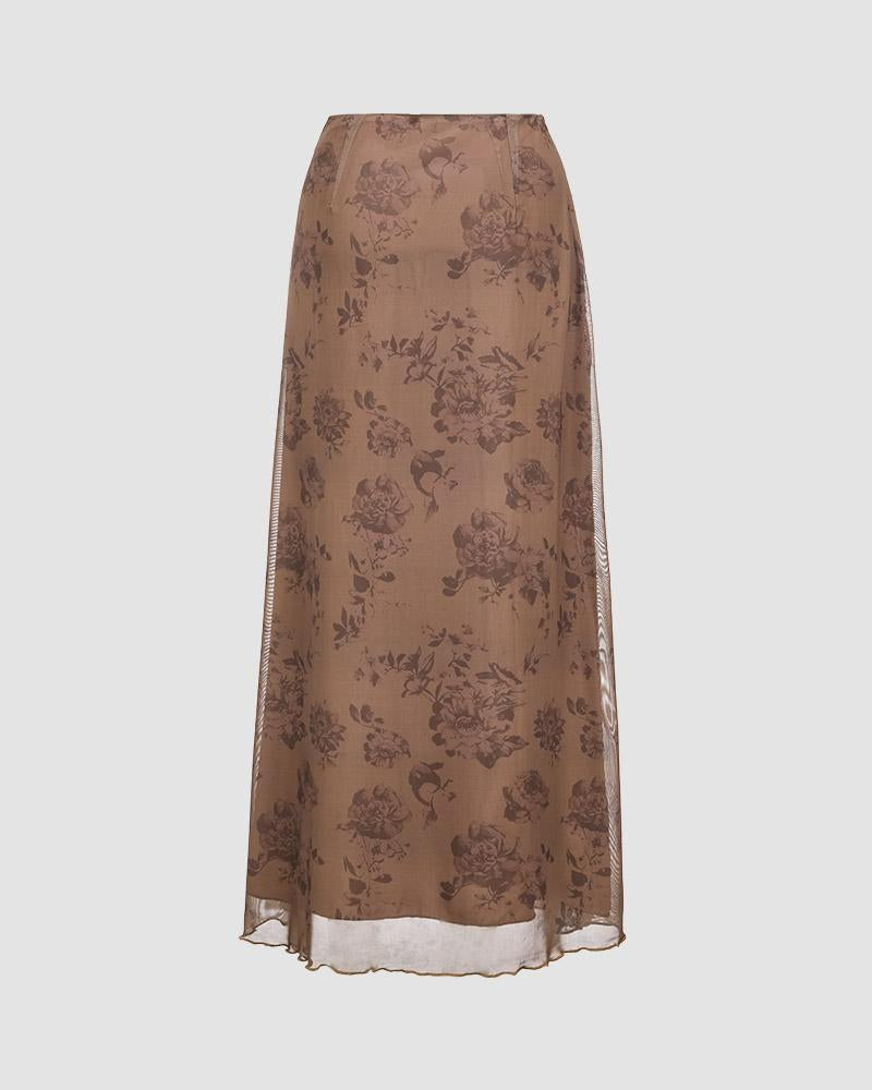 Ravenland Floral Maxi Skirt