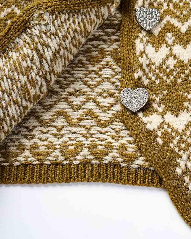 Brownie Heart Open Knit Vest