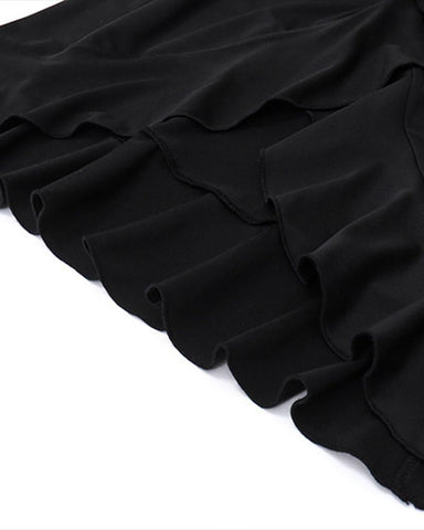 Low-Waist Ruffled Maxi Skirt