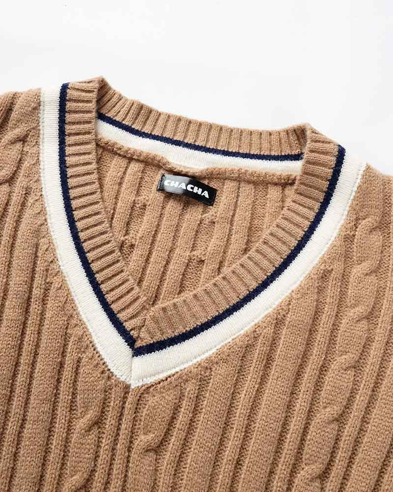 Marilea Ribbed V-Neck Sweater